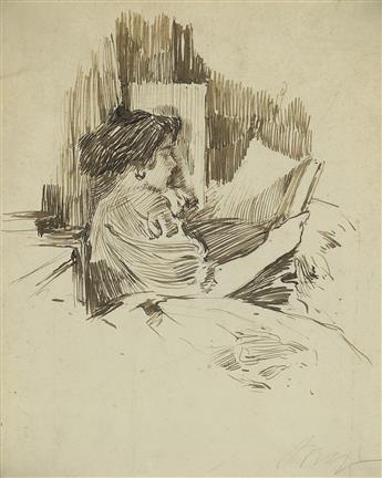 IRVING RAMSEY WILES Gladys, The Artists Daughter, Reading